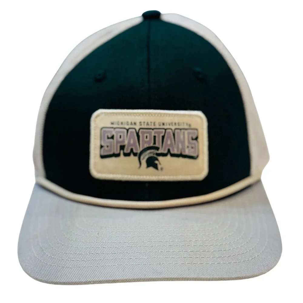 Captivating Michigan State Spartans Trucker Hat Patch Rope Green Cream Mens OSFM